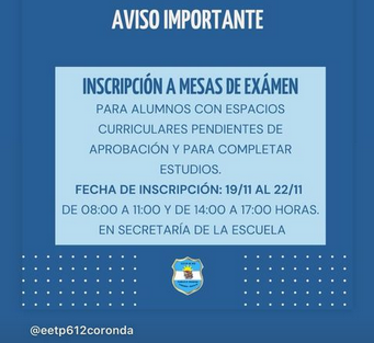 Inscripción a mesas de examen